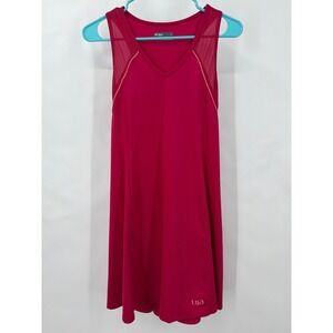 Lija Womens Pink Flounce Hem Athletic Tennis Golf Pickleball Dress Size S